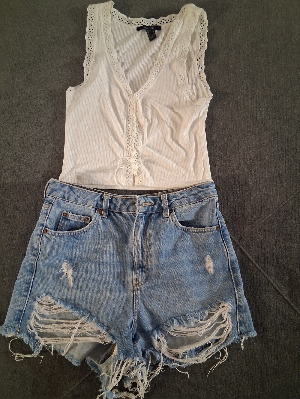 Topshop Mom Jean Light Blue Distressed Denim Cutoff Shorts